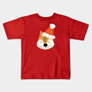 Cute Santa fox Kids T-Shirt